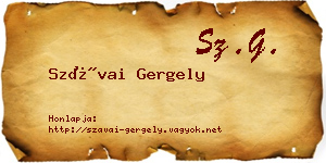 Szávai Gergely névjegykártya